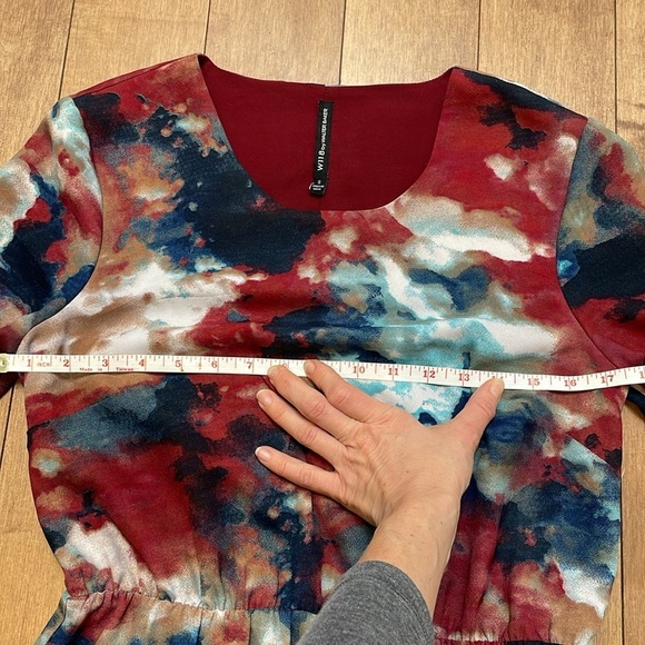 W118 Walter Baker Multicolor Abstract Print Shirt Dress S longsleeve tie dye - Picture 6 of 11